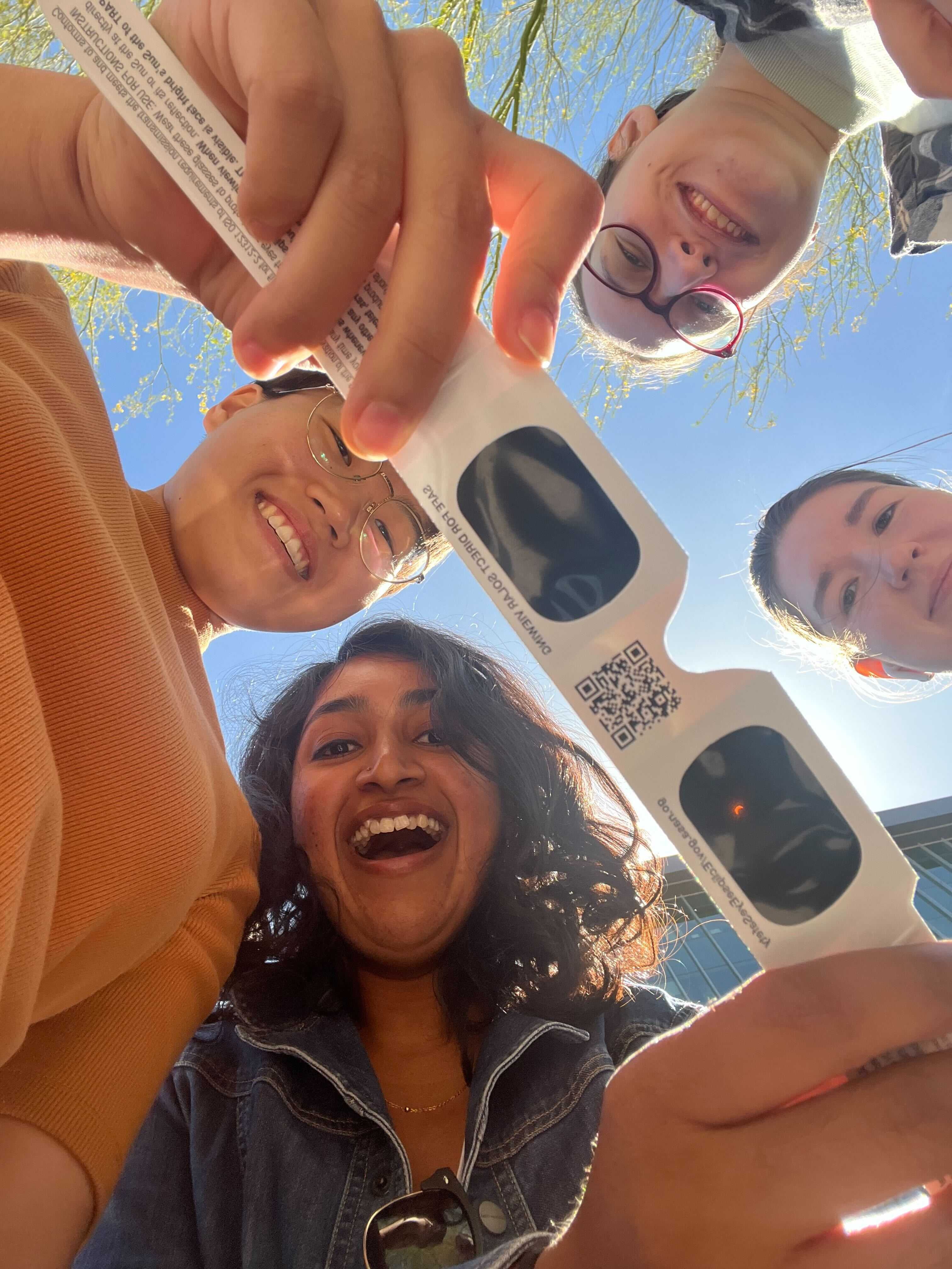 Fellow grad students during a partial solar eclipse